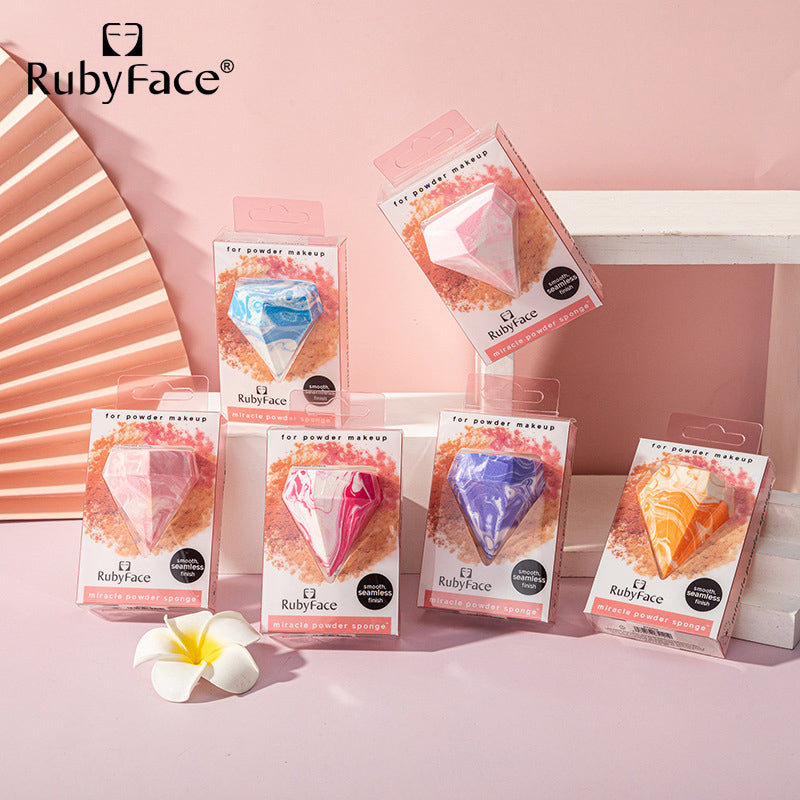 Rubyface鑽石型乾濕兩用化妝工具美妝蛋