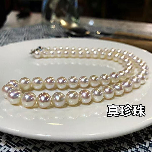 澳洲淡水百搭氣質真珍珠頸鏈pearl necklace