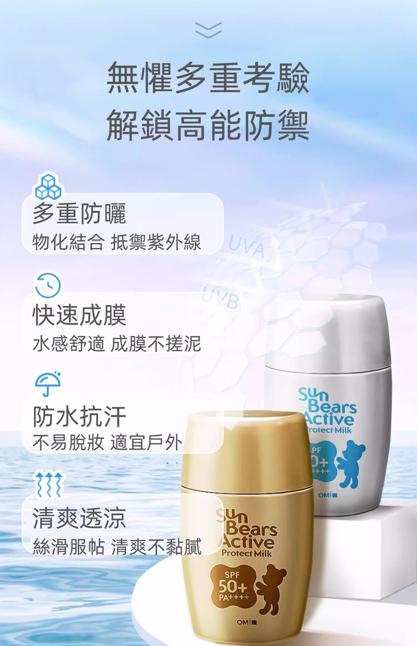 近江兄弟小熊防曬乳液30g新款藍色(平行進口)4987036531806