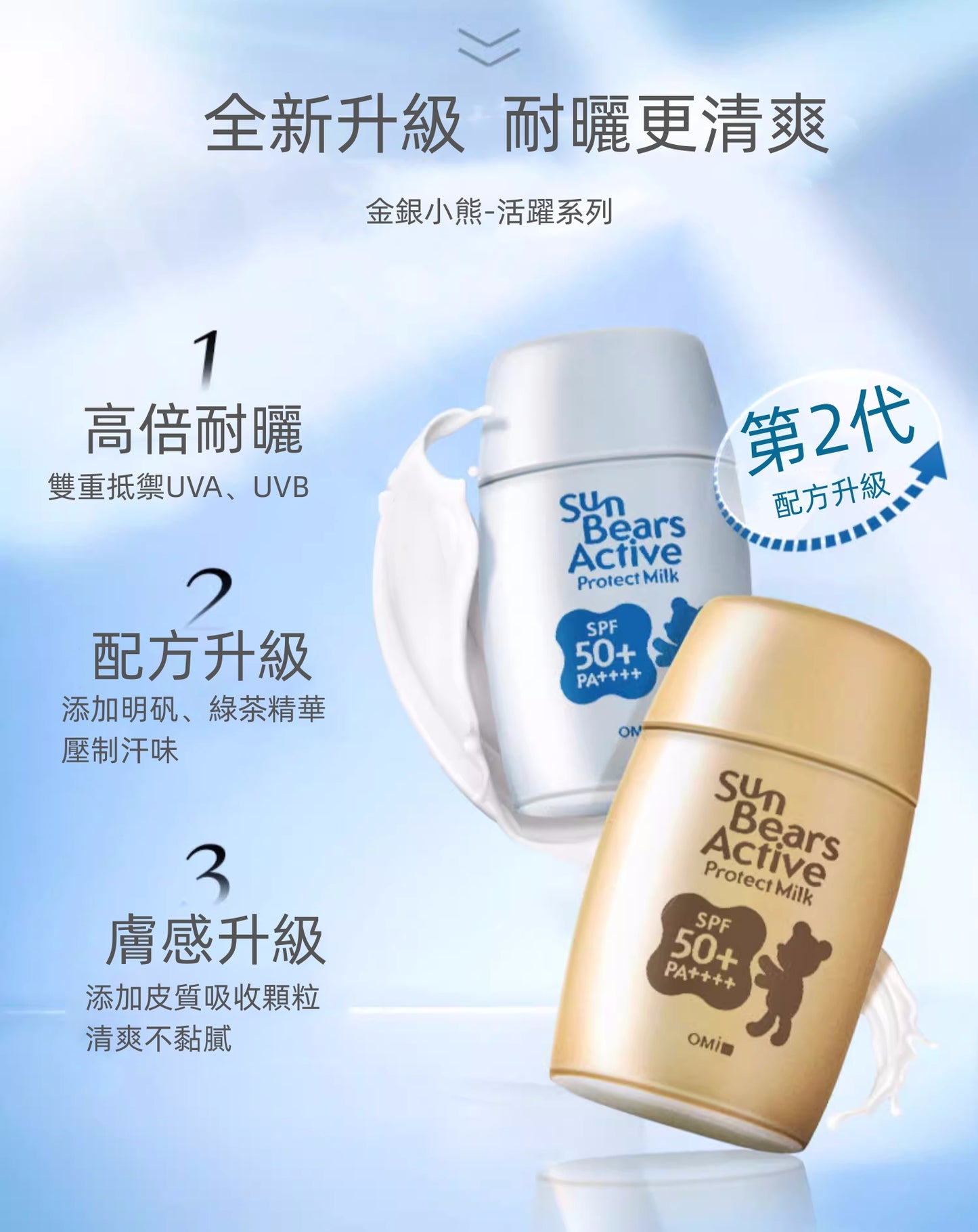 近江兄弟小熊防曬乳液30g新款藍色(平行進口)4987036531806