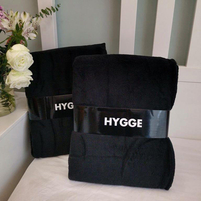 Denmark HYGGE black double-sided fleece black and white lamb fleece blanket office blanket 125x150cm