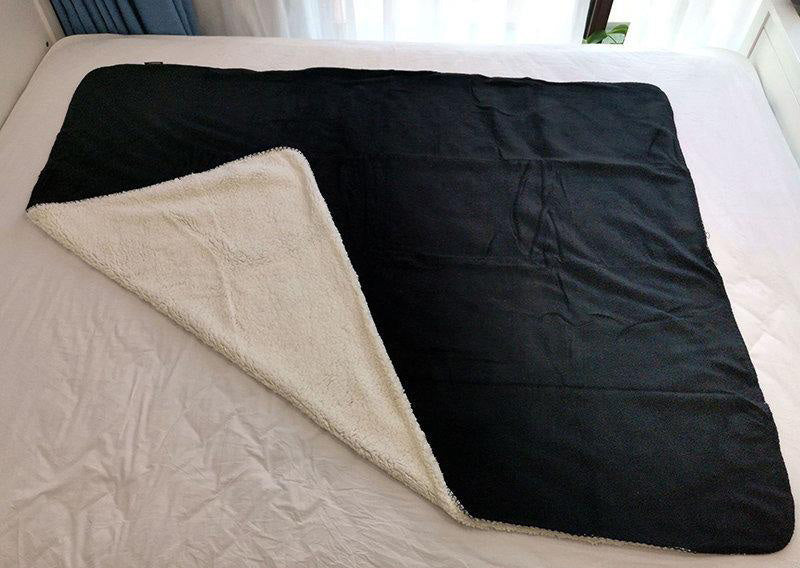 Denmark HYGGE black double-sided fleece black and white lamb fleece blanket office blanket 125x150cm