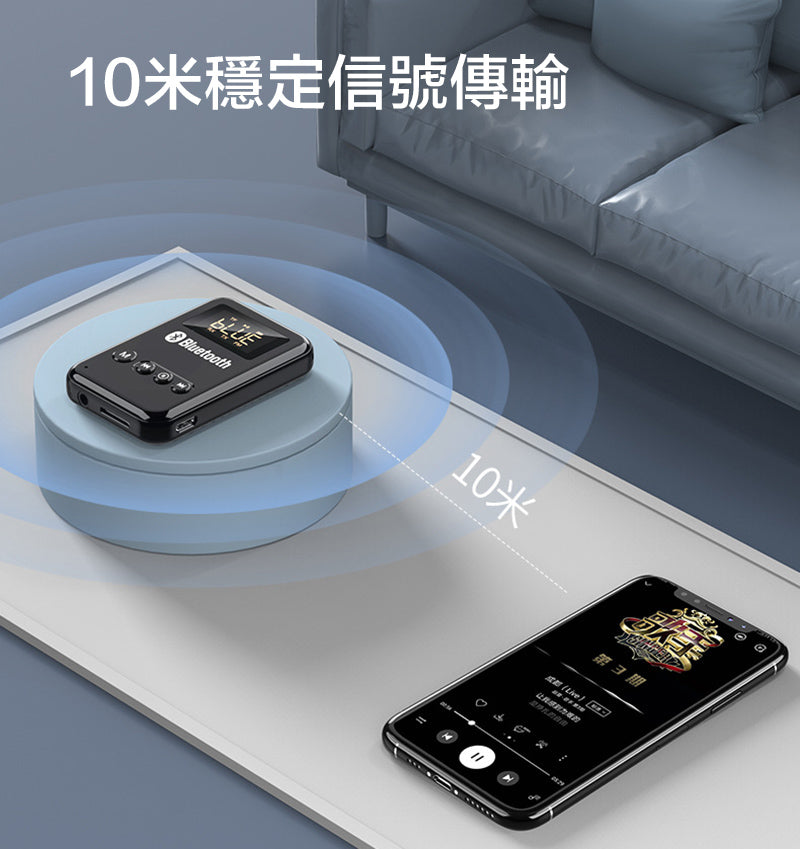 藍牙5.0接收器發射器二合一適配器電腦視音箱車載FM