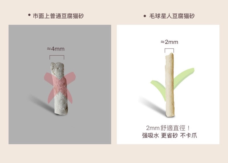 【6L大包裝】毛球星人貓砂原味細顆粒無塵除臭豆腐砂 可沖馬桶 貓咪用品 (新包裝)