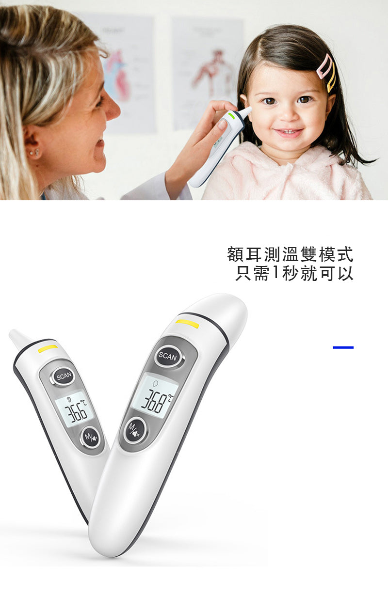 Finicare 額耳雙用探熱器 探熱槍 紅外線測溫器 電子溫度計 探額溫槍 測溫儀