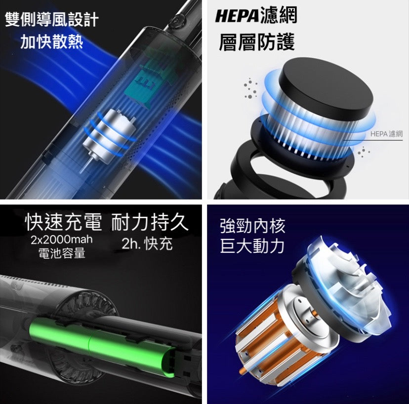 120W Wireless Powerful Car Vacuum Cleaner Portable Car Vacuum Cleaner Small Household Vacuum Cleaner