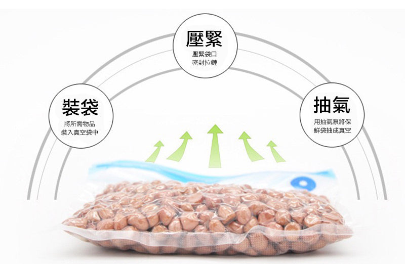 【5個裝】真空食品袋食物真空壓縮袋熟食抽氣泵包裝袋家用密封保鮮袋