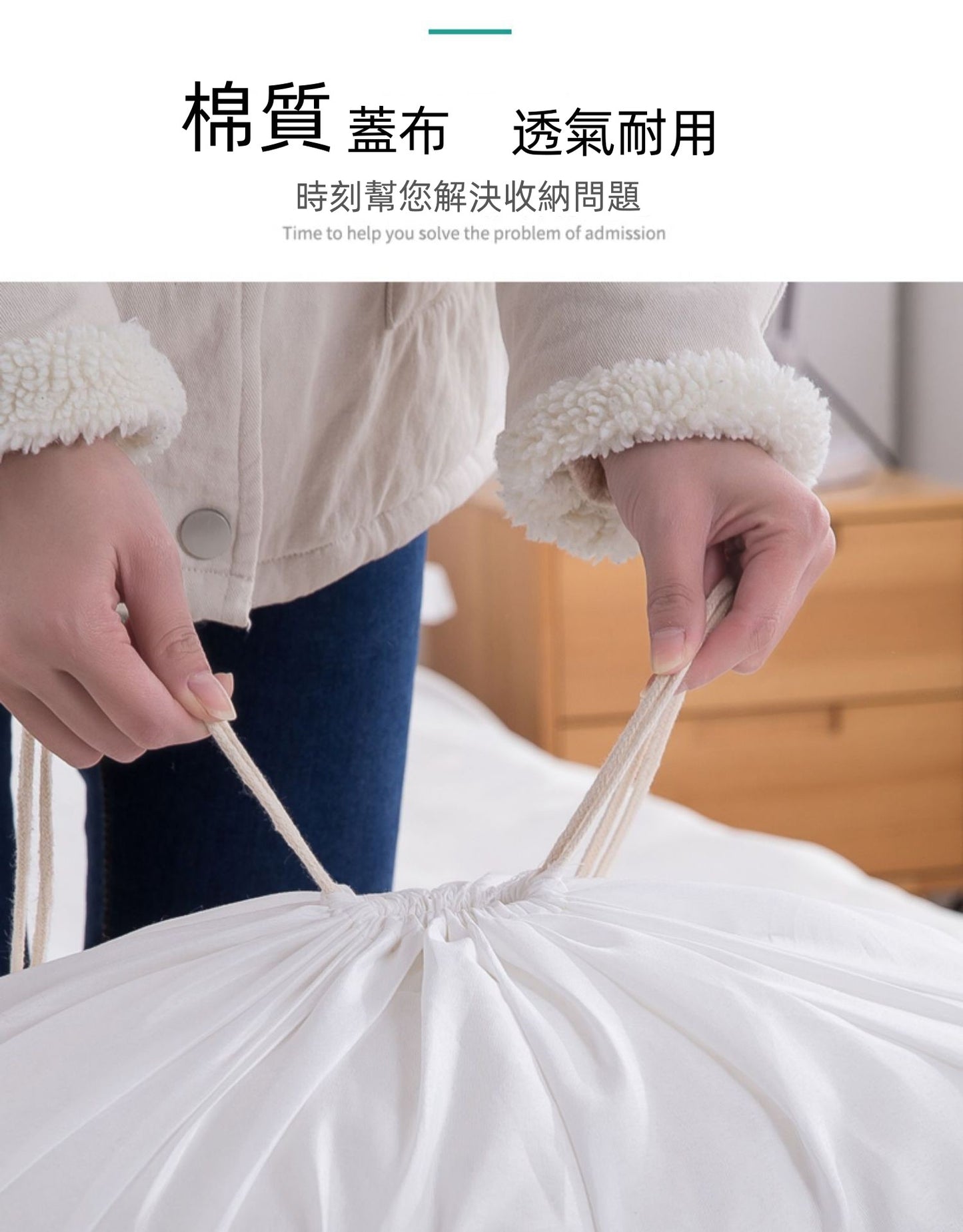 (灰色）超大容量加厚家用衣物束口居家折疊收納袋