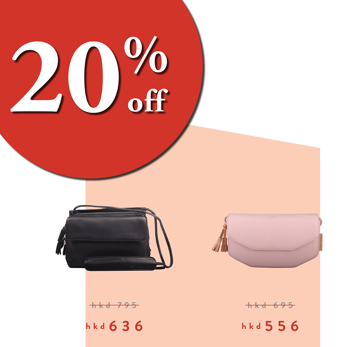 Samuel Ashley 粉色斜孭袋B5010