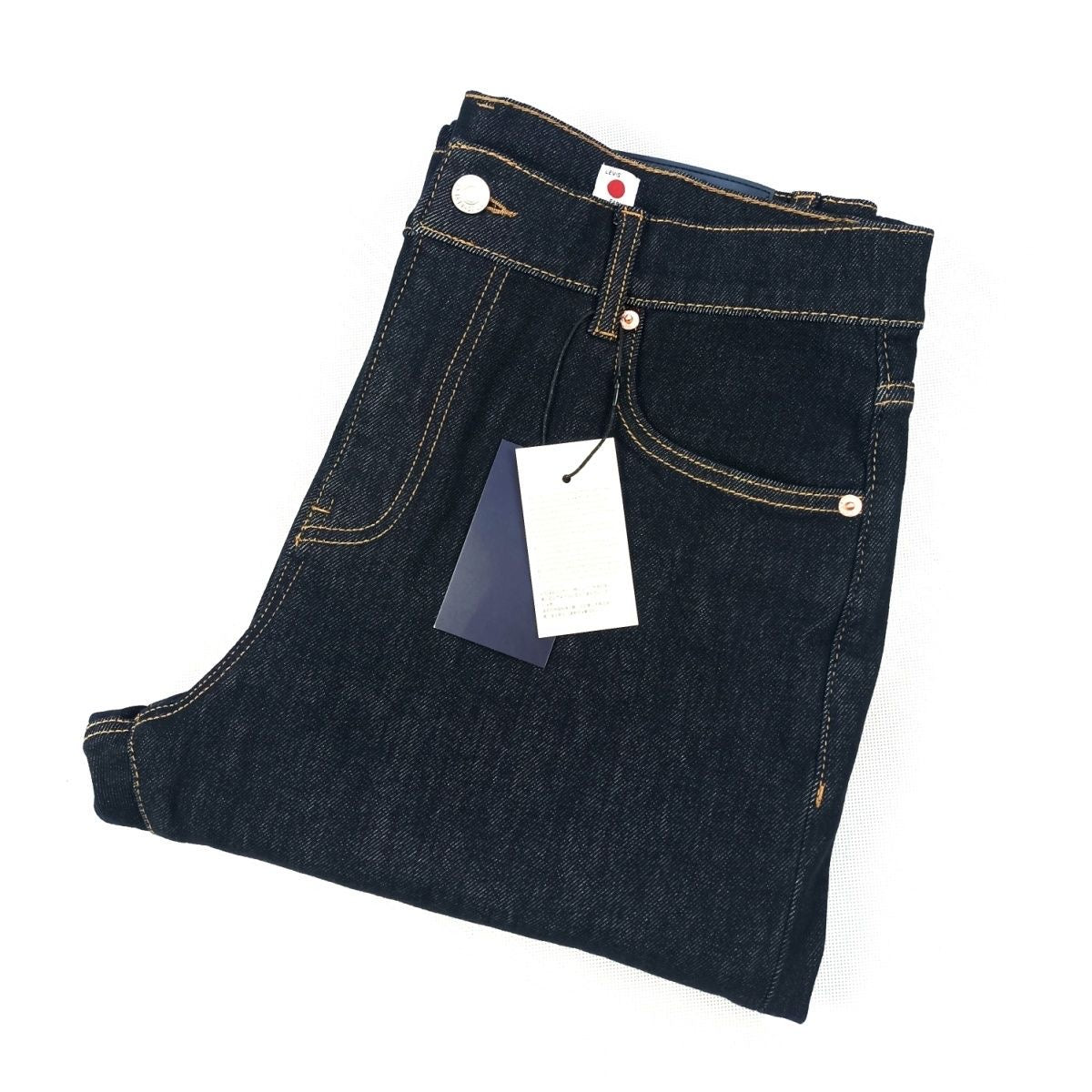 日本製不褪色原色丹寧風彈性小直筒男裝牛仔褲