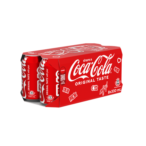 [8罐裝] Coca Cola原味罐裝可口可樂汽水330ml (4890008100941) EXP270226
