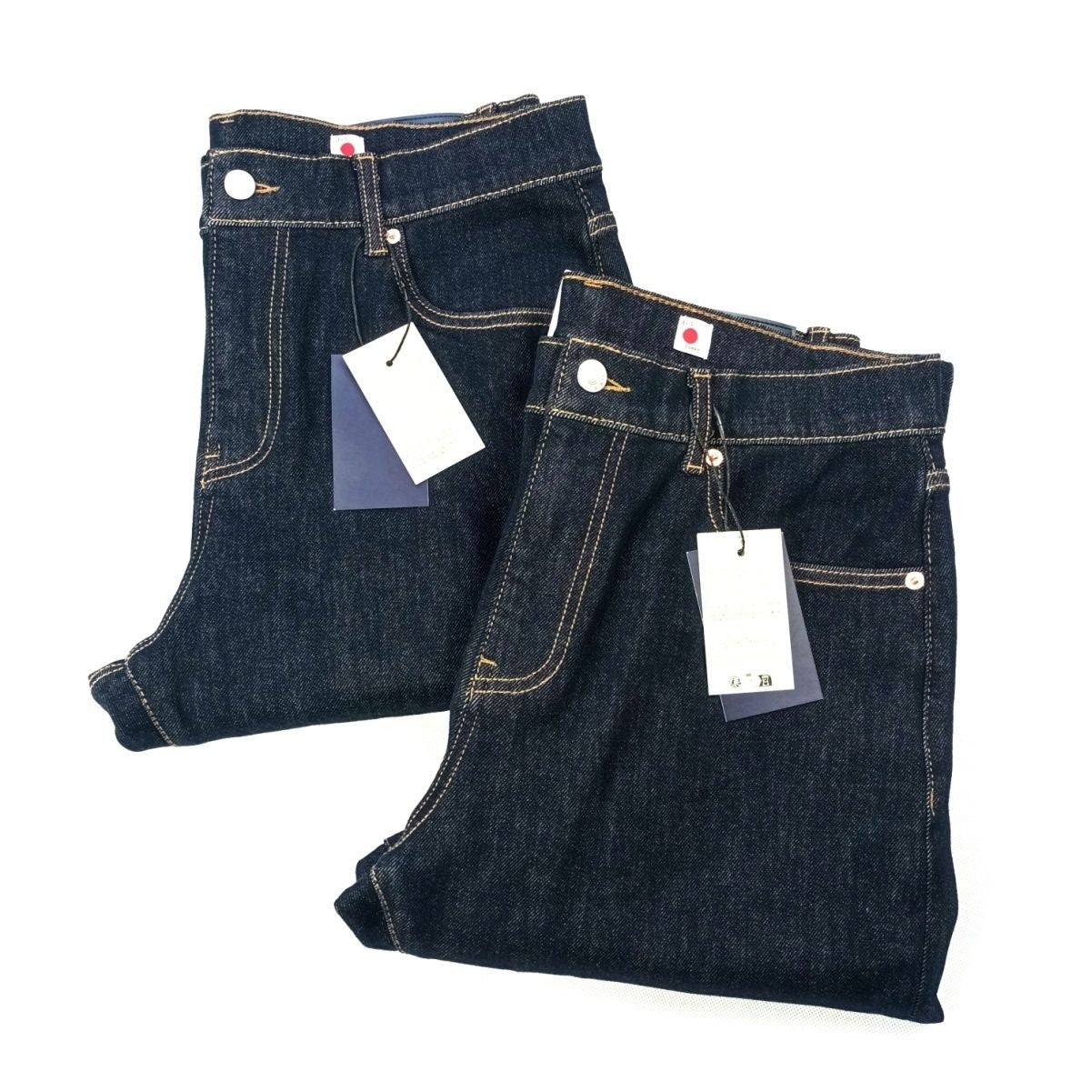 日本製不褪色原色丹寧風彈性小直筒男裝牛仔褲