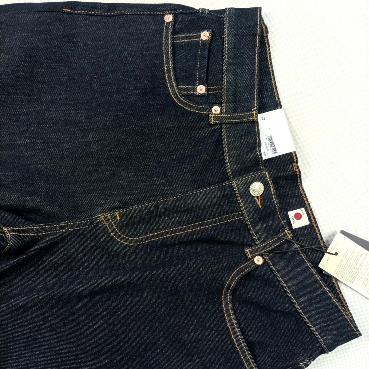 日本製不褪色原色丹寧風彈性小直筒男裝牛仔褲