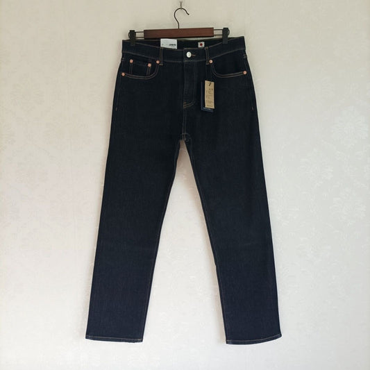 日本製不褪色原色丹寧風彈性小直筒男裝牛仔褲