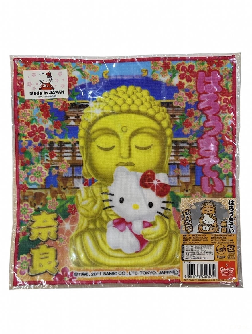 ［香港客戶免運費］限量珍藏！Hello Kitty × 大佛可愛手帕 made in Japan