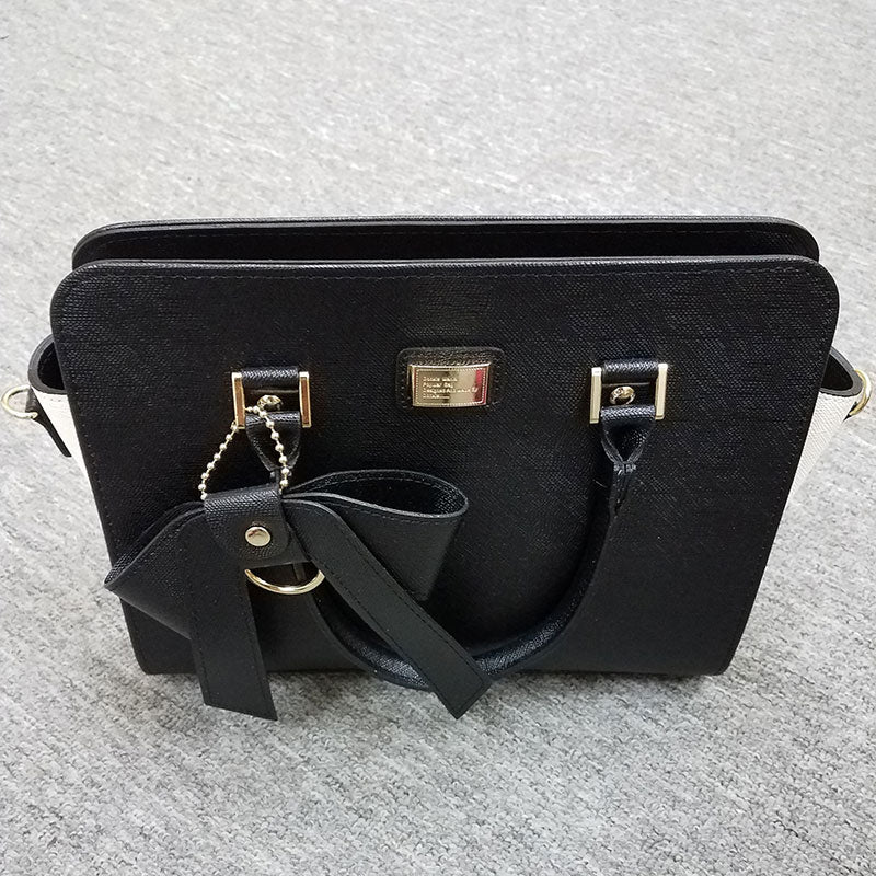 Donkie 中Size女士斜孭單肩包 黑色 x 白色