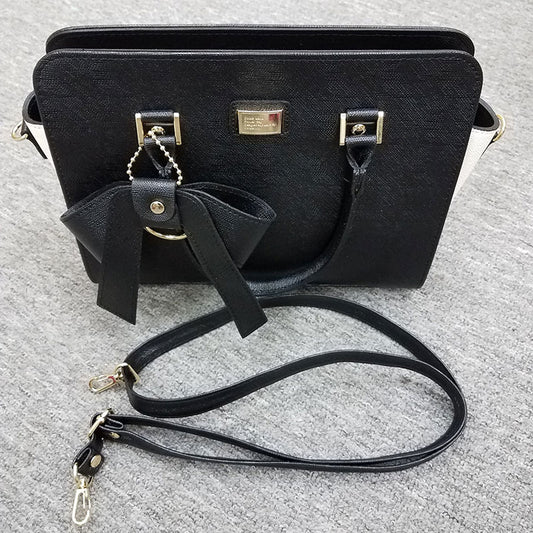 Donkie 中Size女士斜孭單肩包 黑色 x 白色