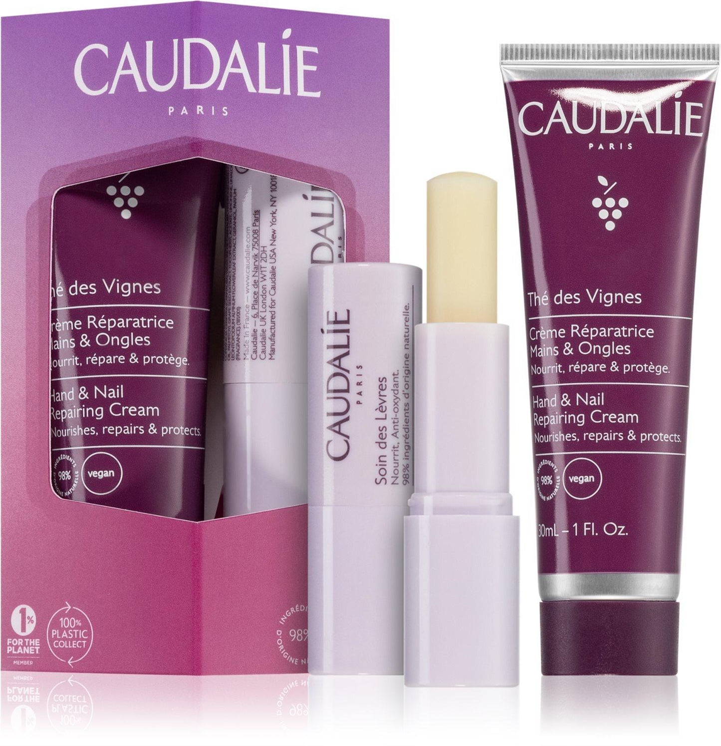 Caudalie 白麝香滋潤護手霜30ml+潤唇膏4.5g套裝