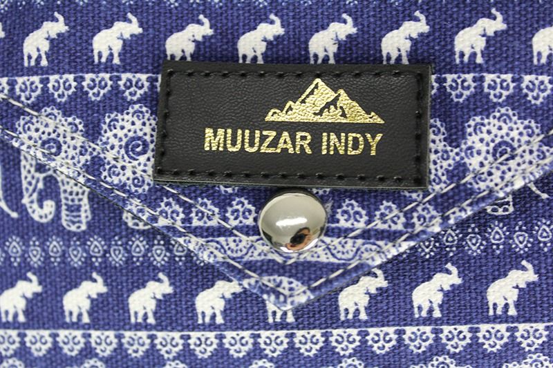 泰國手工 Muuzar Indy 無紡布藍色大象圖案小手袋 斜孭袋（限量款）