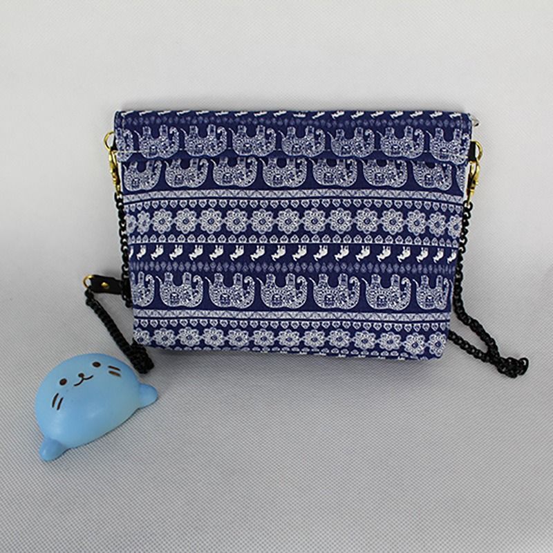 泰國手工 Muuzar Indy 無紡布藍色大象圖案小手袋 斜孭袋（限量款）