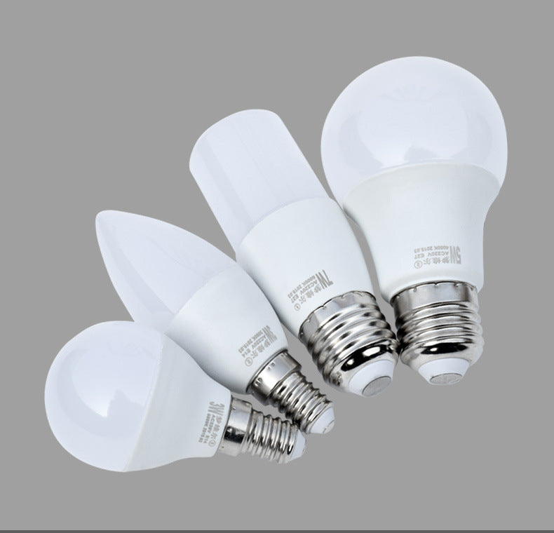 E27家用節能慳電LED燈泡 不易碎 安全 圓柱蠟燭燈球泡白光LED燈膽