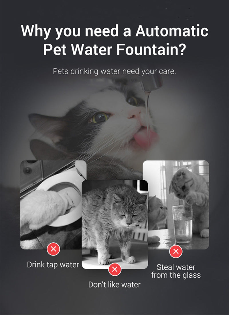 【2L智能感應】貓狗寵物自動飲水機循環過濾 貓咪飲水機智能寵物餵水器
