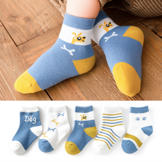 【一套5對】韓國款兒童卡通中筒襪童襪襪子