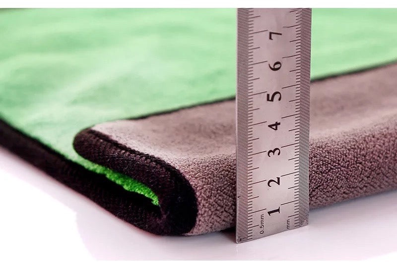 【2條裝】洗車毛巾加厚吸水珊瑚絨雙面汽車清潔毛巾30x30cm