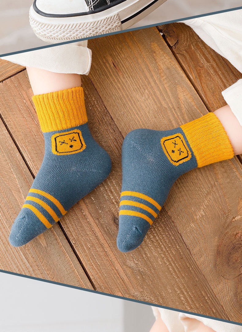 [A set of 5 pairs] Korean style children's cartoon socks socks