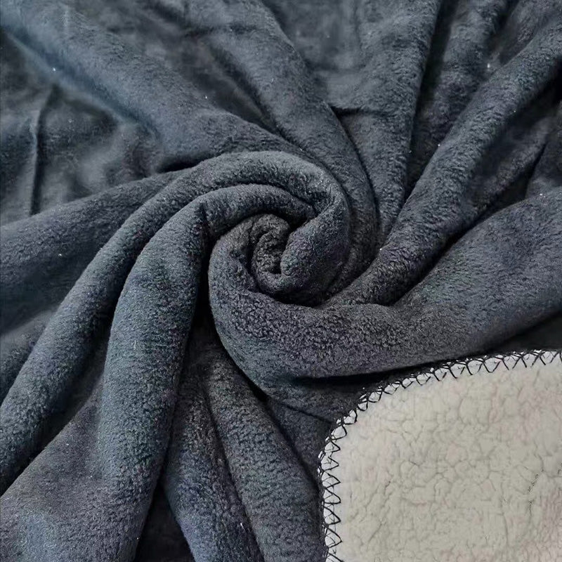 Denmark HYGGE black double-sided fleece black and white lamb fleece blanket office blanket 125x150cm