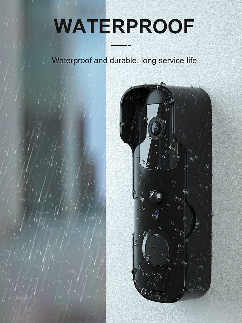 "Smart wireless video doorbell intercom mobile phone monitoring wifi doorbell Tuya-T30 white (support google Assistant, Amazon Alexa)"