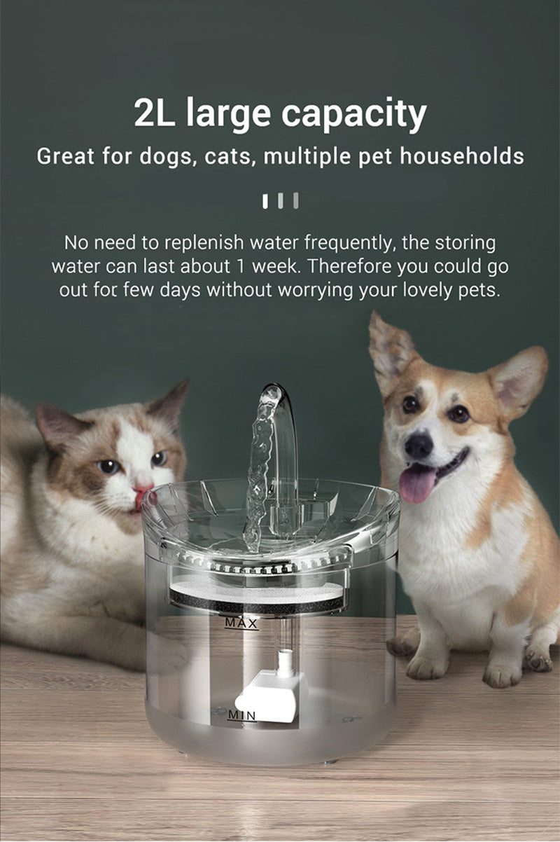 【2L智能感應】貓狗寵物自動飲水機循環過濾 貓咪飲水機智能寵物餵水器