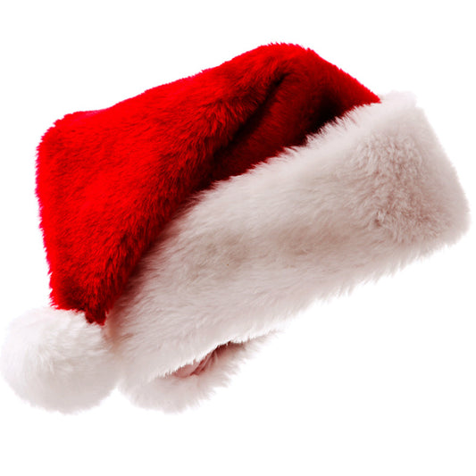 聖誕節日服飾裝扮長毛絨加厚聖誕帽子短毛絨聖誕帽成人