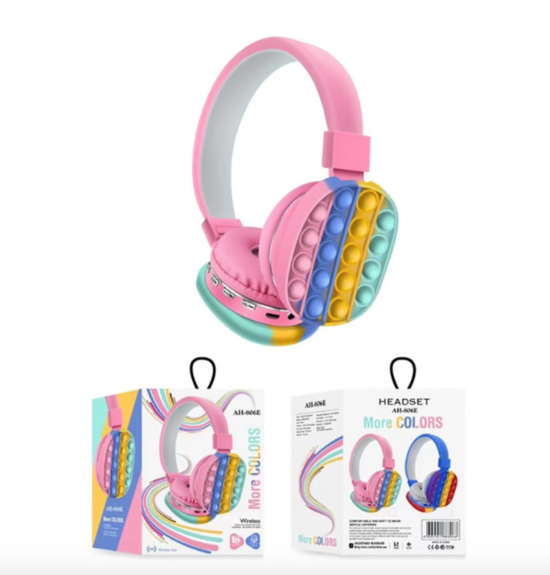 新款頭戴式簡約可愛彩虹藍牙立體聲耳機
