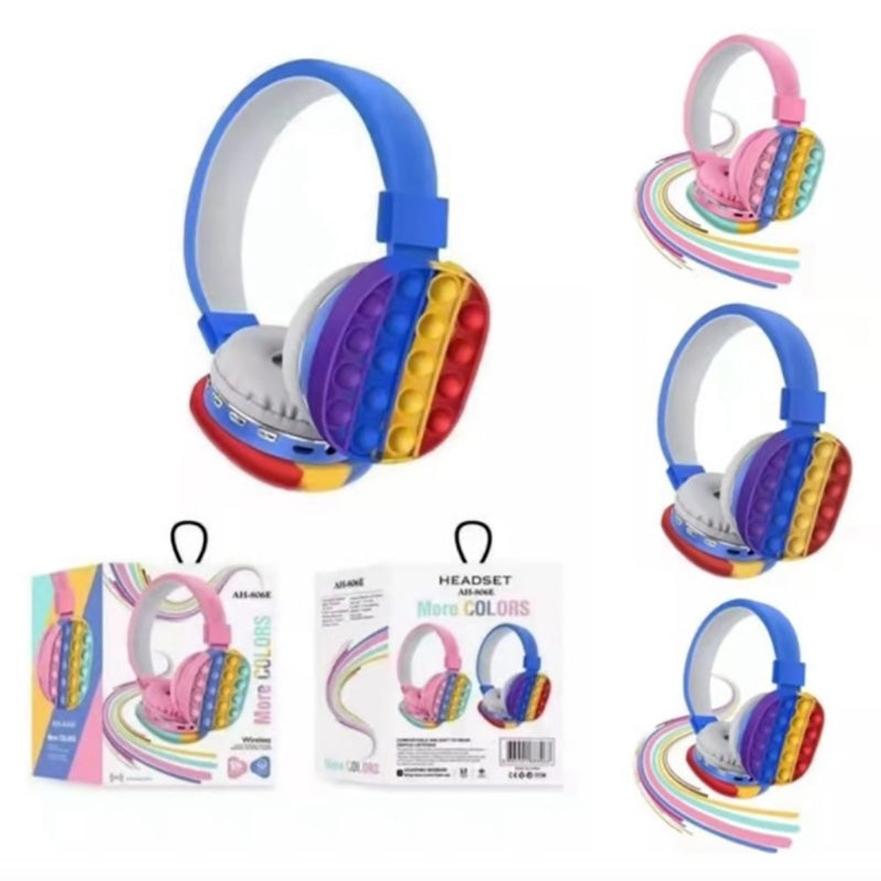 New style simple cute rainbow bluetooth stereo headset
